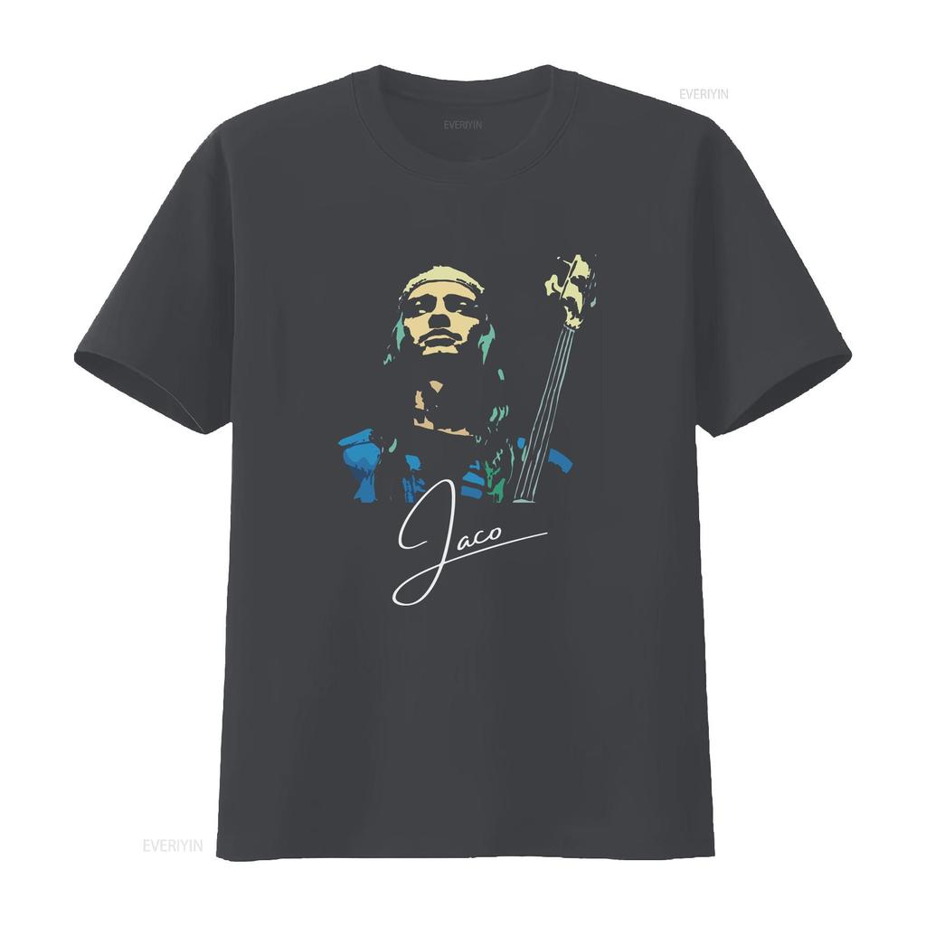 Jaco Pastorius Signature T Shirt vintage Washed graphic homme Versatile Casual Stretched Comfortable fashion Stylish