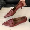Модные туфли с острым носком на низком каблуке для женщин, удобные, из мягкой кожи, неглубокие туфли-лодочки на каблуке-рюмочке, офисная обувь, zapatos mujer