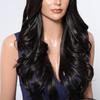CharmSource Hairline Lace Synthetic Wigs Black Long Wavy Ladies Wig for Women's Cosplay High Density Heat Resistant Fiber