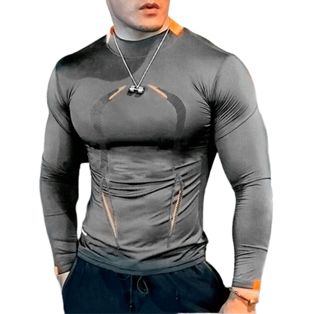 Мужская быстросохнущая спортивная фитнес-топ с длинным рукавом, легкая футболка, спортивная блузка