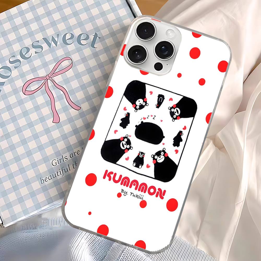 Kumamon Phone Case For IPhone 11 12 13 14 15 16 17 Plus Pro Max Satin Glossy Colorful