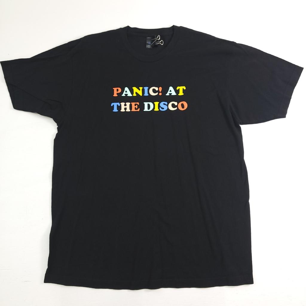 Футболка Panic At The Disco с разноцветным логотипом, Солнце, Глаз, Луна, Взрослая, Размер XL, Концертная