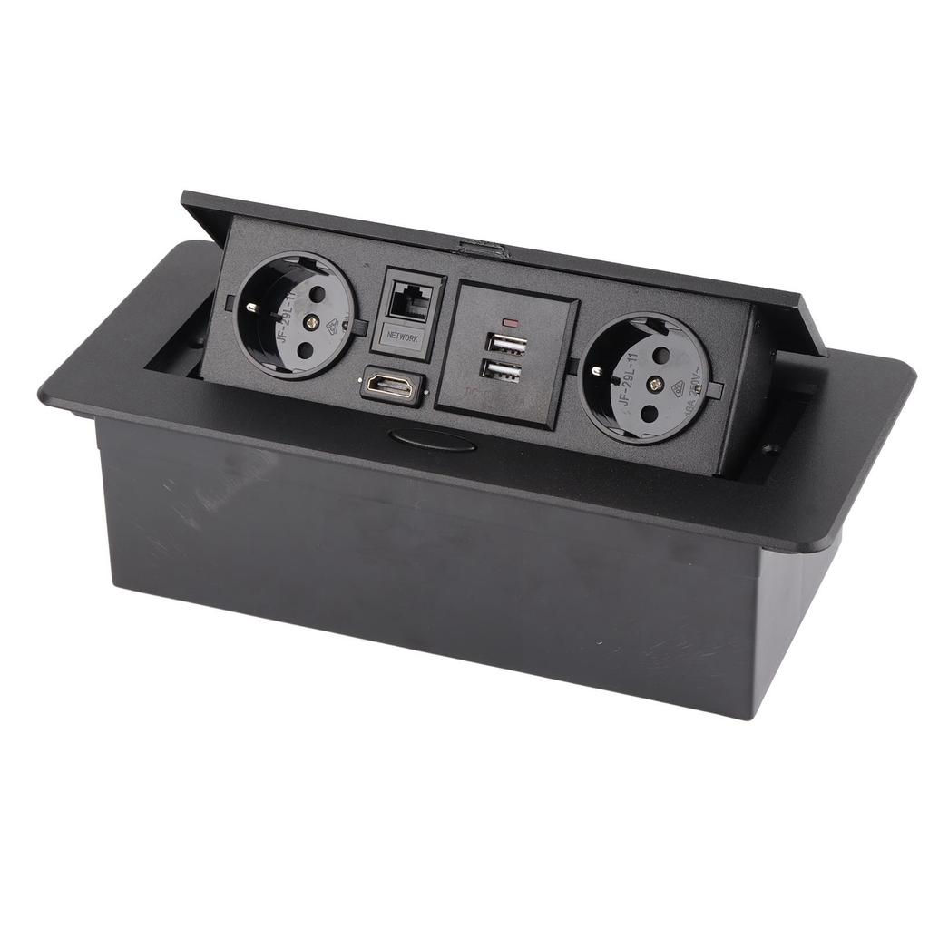 Напольная силовая розетка Алюминиевый сплав Современная Пылезащищенная Встраиваемая розетка с USB, сетевым и видеоразъемами