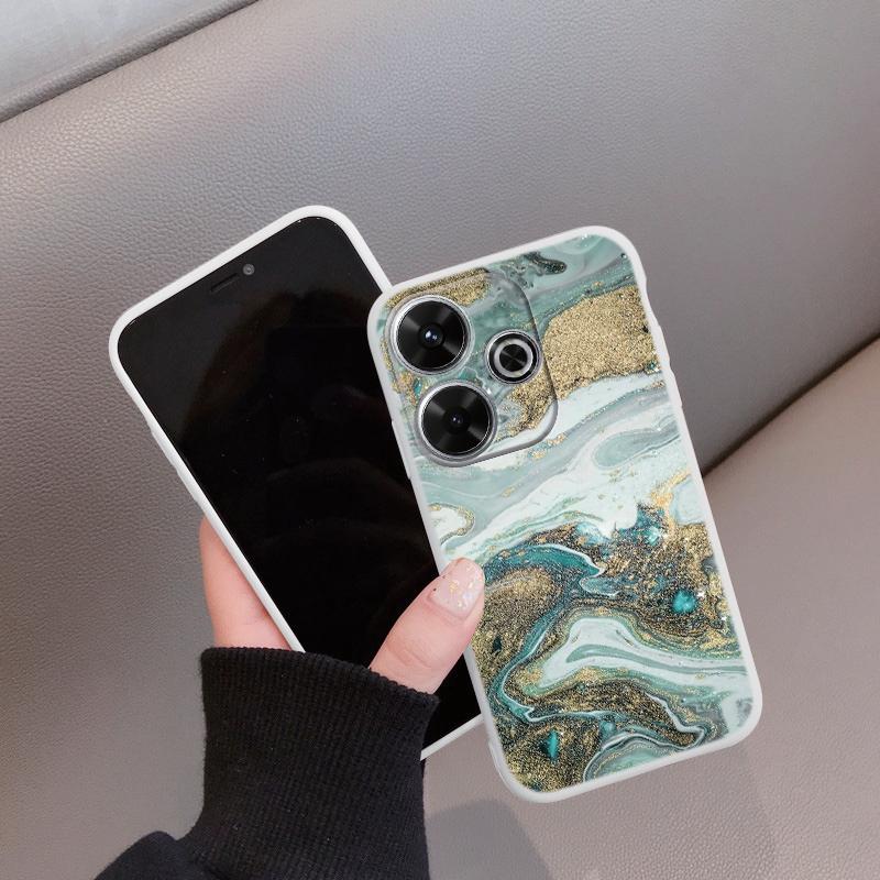 Fashion Marble Soft Silicone Case For Xiaomi Redmi Note 13 Pro 13C Samsung A35 A55 M35 M34 iPhone Huawei Honor 200 Camera Protective Shockproof Cover