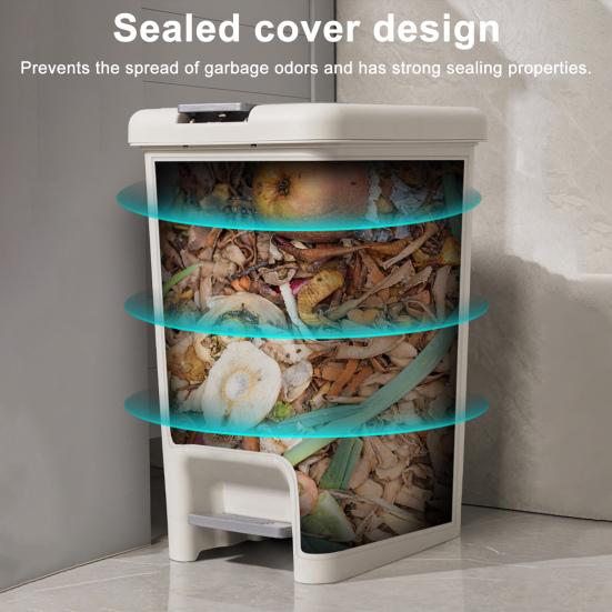 Garbage Can Durable Construction Large Capacity Wide Opening Easy To Clean Trash Can Waste Bin with Stepping Pedal