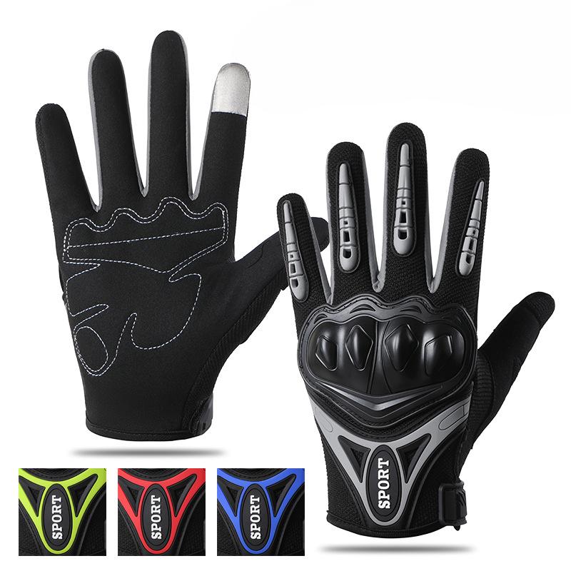 Мотоциклетные перчатки Четыре сезона Полностью закрывающие пальцы Защита сенсорного экрана Защита от падений Рыцарские гоночные Дышащие Противоскользящие Перчатки для езды на мотоцикле
