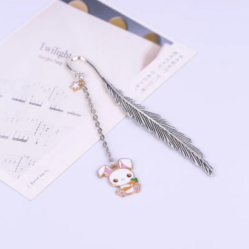 Креативные канцелярские принадлежности с перьями Separador De Libro, инструмент для книги, Marque Page B02, милая металлическая закладка для книг