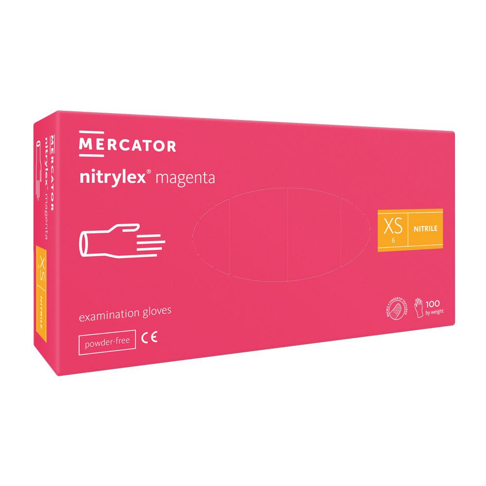 Nitrile Gloves Pink Mercator Nitrylex Magenta 100 Pieces