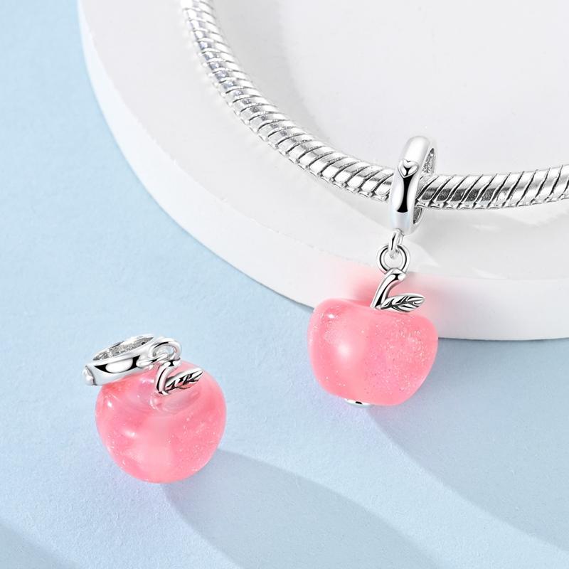 Copper Metal Pink Heart Cherry Lion Light Turns Red Apple Charm Bead Components Bead Components Pendant Bead Component Designed For Authentic
