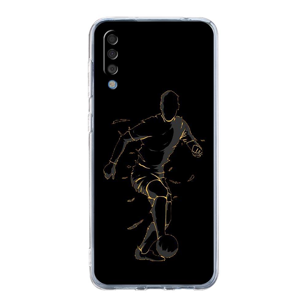 Football Player Soccer Art Phone Case For Samsung Galaxy A52 A50 A70 A30 A40 A20S A20E A02S A12 A22 A72 A32 5G A04s Clear Cover