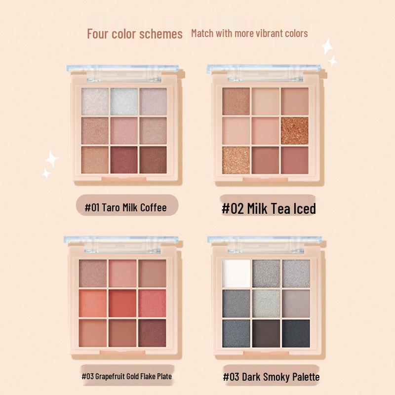 Helen Lady Multi-Use Nine-Color Eyeshadow Palette: Matte, Shimmer & Fine Glitter for Contouring and Makeup