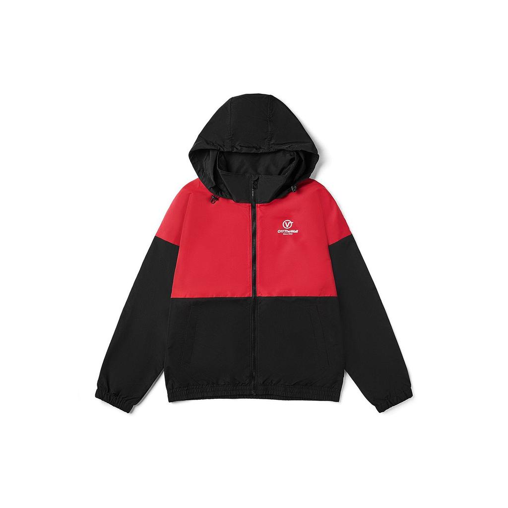 Vans Color Block Letter Print Sports Hoodie Jacket Unisex Jackets Red VN0A489VIZQ