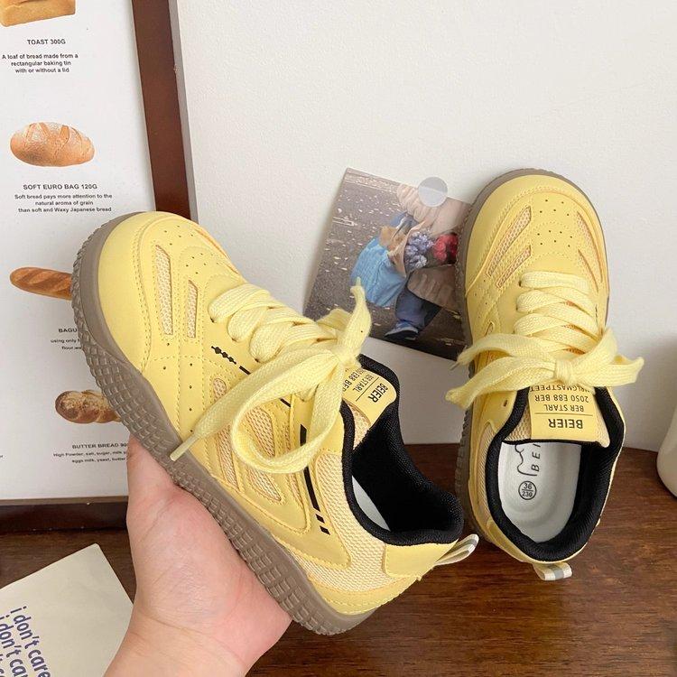 2024 новые студенческие дышащие маленькие белые туфли женские летние туфли-бублики модные европейские универсальные сетчатые тонкие туфли для досок