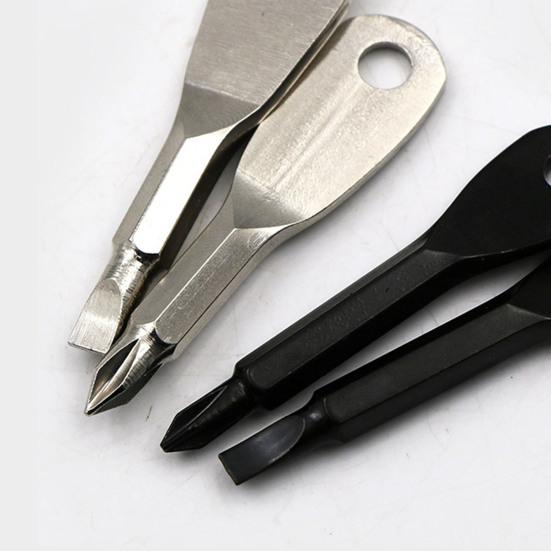 Брелок с отверткой, мини-хромированная сталь из сплава ванадия, ручной инструмент, шлицевая/крестовая отвертка, кольцо для ключей