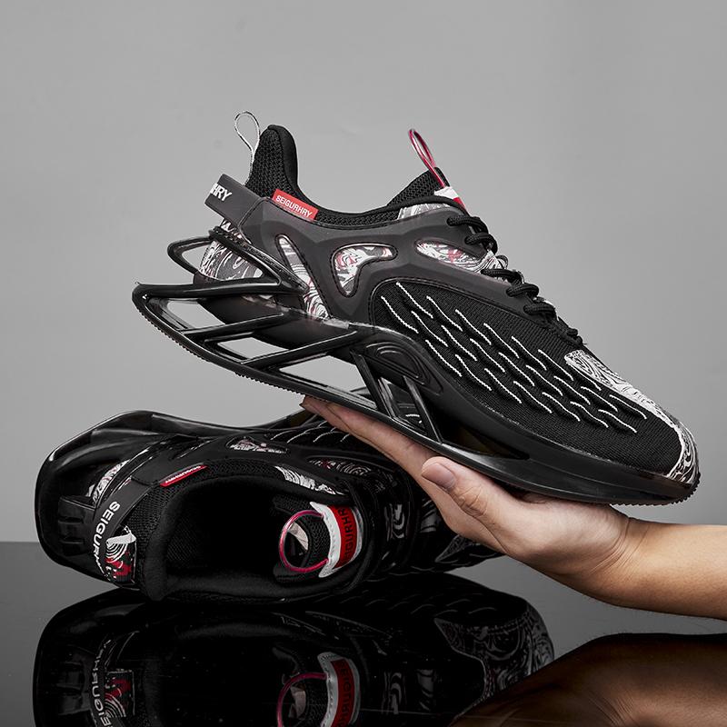 Fashion New Men's Casual Sports Shoes Fly Woven Mesh Breathable TPU Hollow Sole Wear-resistant Anti-slip Tennis Basketball Sports Shoes