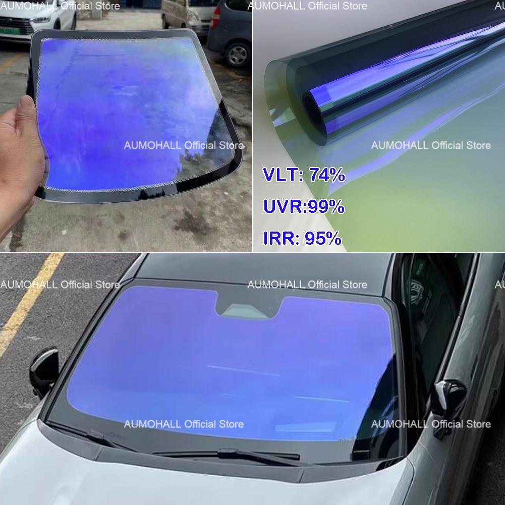 1Mx10M VLT 75% Blue Ghost Chameleon тонировка окон, автомобильная лобовая пленка IRR 95% нанокерамическая ПЭТ солнечная тонировочная пленка изменение цвета