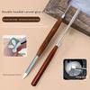 2 Pcs Professional Double-Ended Silicone Head Carving Dotting Pen Sandalwood Handle Swirl Nail Painting Pen Diy Carving Pen Tool