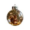 Christmas Decoration Small Model Playful Animal Decoration Ball Transparent Hanging Christmas Ball Xmas Tree Pendant