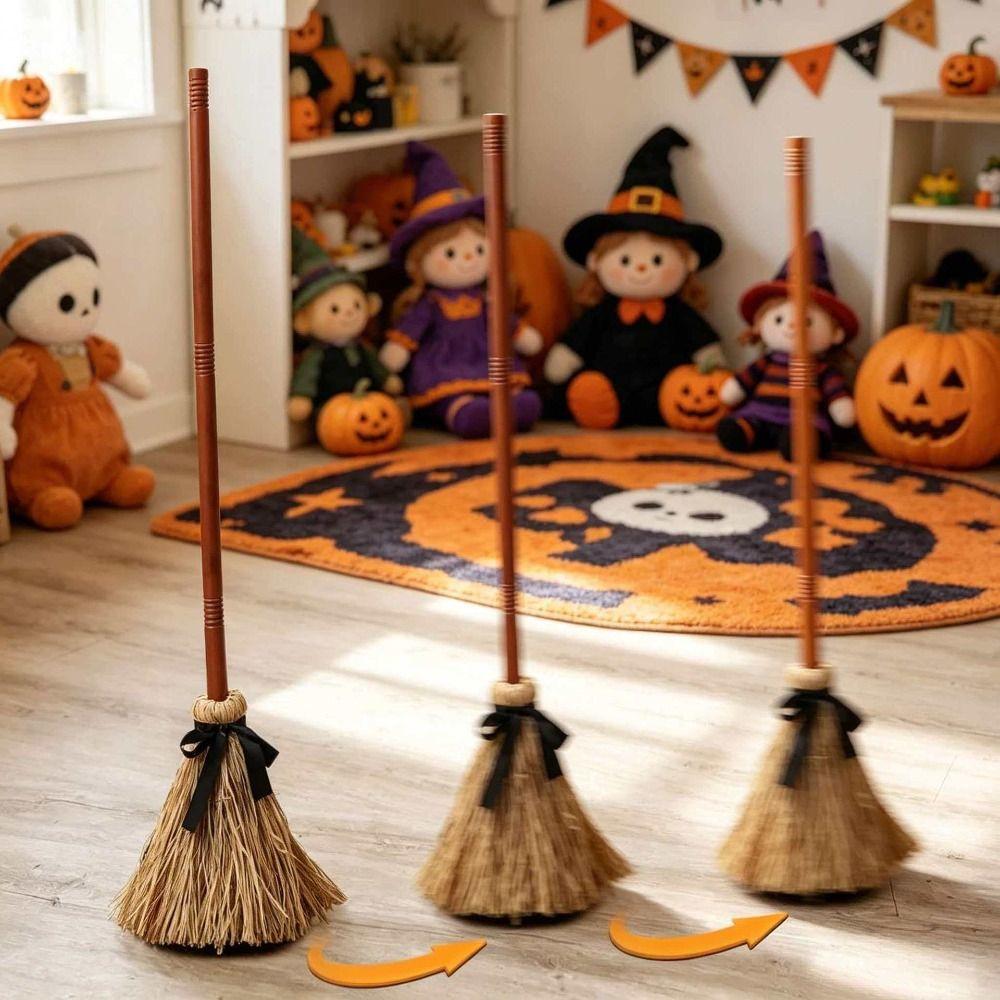 Holiday Atmosphere Haunted Dancing Broom With Sounds Animated Broomstick Halloween Party