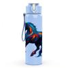 1PC Multicolor Running Horse Art Print 750ml Color Plastic Sports Water Bottle Leakproof Flip Straw Lid Suitable for Sports Office Home Use