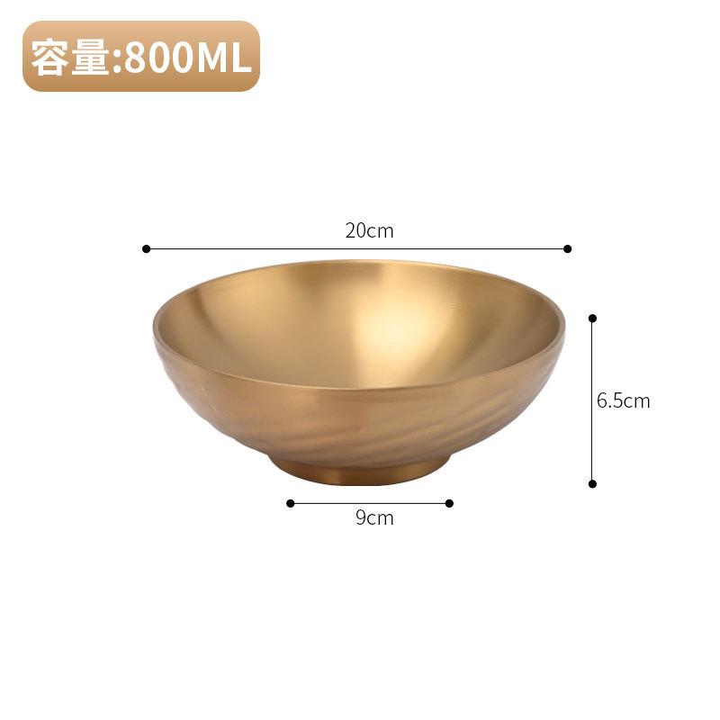 20/24 см корейская миска из нержавеющей стали для холодной лапши, двухслойная, большая, для салата рамен, утолщенная тарелка для фруктов, кухонная утварь