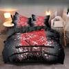 Комплект из 3 предметов постельного белья Queen Size Samurai Sword Red Sakura 3D Print - ультрамягкое, дышащее и яркое постельное белье с застежкой-молнией