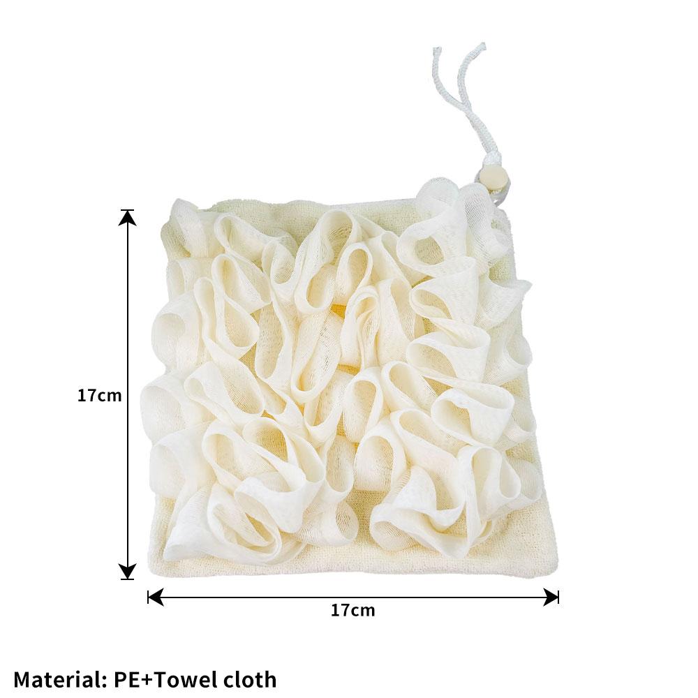 2-в-1 полотенце-шар для ванны, мочалка с завязкой на шнурке для мыла, мягкая отшелушивающая сетчатая губка для душа, уход за кожей, средство для купания