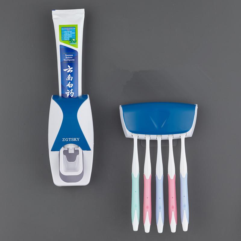 No-Drill Automatic Toothpaste Dispenser Toothbrush Electric Toothbrush Holder Squeezer Wall-Mounted Adhesive Bathroom Kitchen Organizer