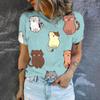 Casual Fashion Women's T-shirt Summer Cartoon Print Comfortable Short Sleeve High Quality Breathable Loose Round Neck T-shirt