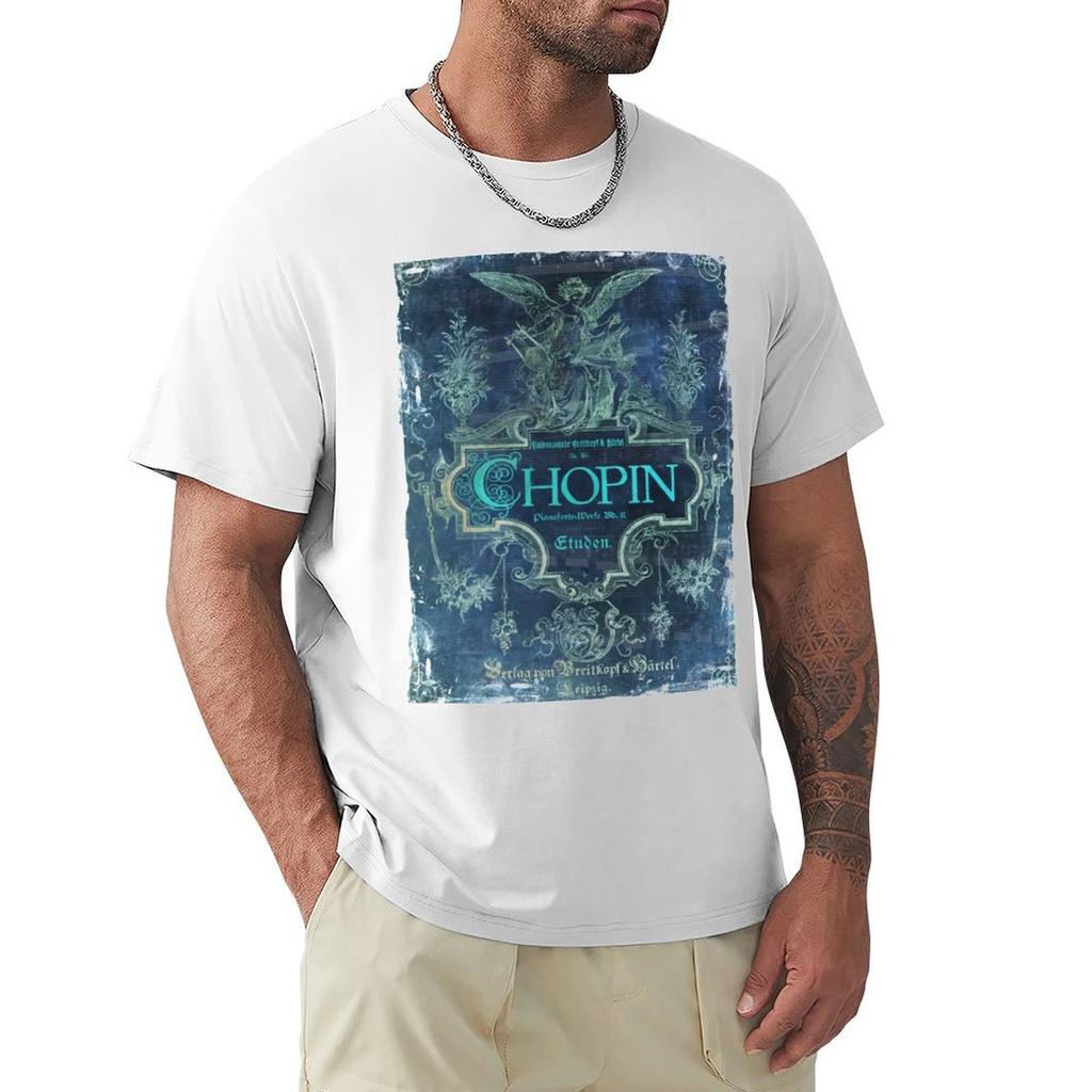 Frederick Chopin Blue Tshirt Retro Graphic Print Tshirt