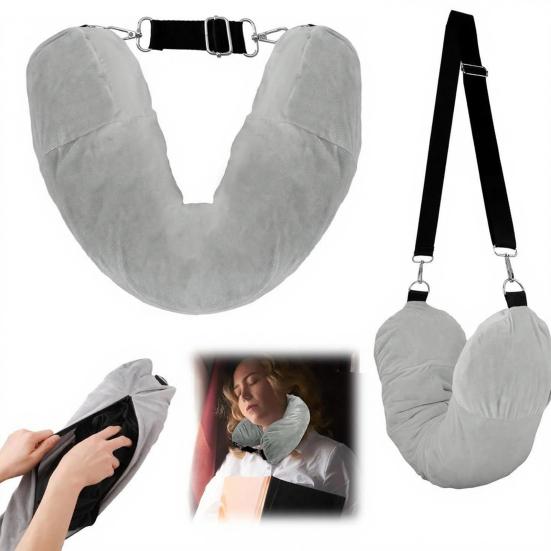 Набивная дорожная подушка, упаковываемая, наполняемая одеждой, сумка для хранения, портативная мягкая бархатная наволочка, дорожные принадлежности для самолета