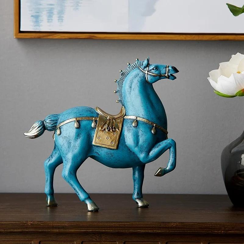 Horse Sculpture Home Decoration Accessories Chinese Style Living Room Decoration Dengshui Statue Office Decor Housewarming Gifts