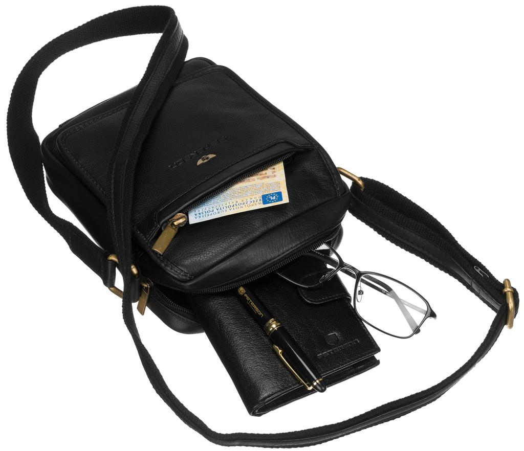 Men's urban messenger bag made of natural leather - Peterson