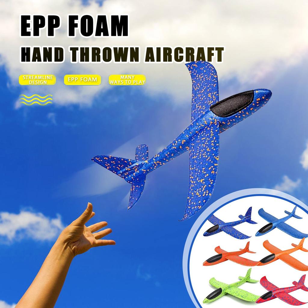 (Precious memory)Foam Throwing Glider Airplane Aircraft Toy Hand Airplane Model