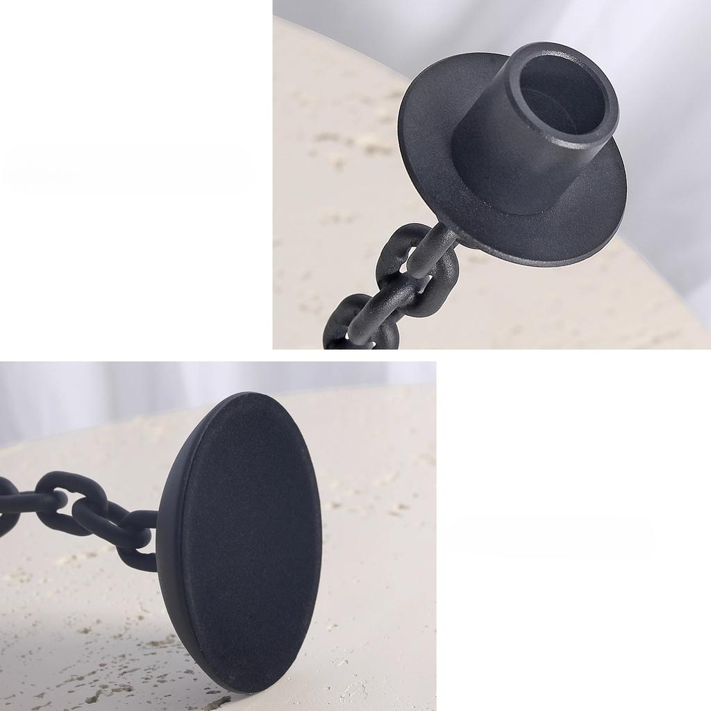 Металлический подсвечник Геометрическая цепь Подсвечник с витым замком Аксессуары для украшения дома Металлическая клетка