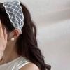 Широкая Кружевная Повязка на Голову с Вышивкой Корейский Стиль Сетчатый Обруч для Волос Универсальная Лента для Волос с Бантом Головной Убор