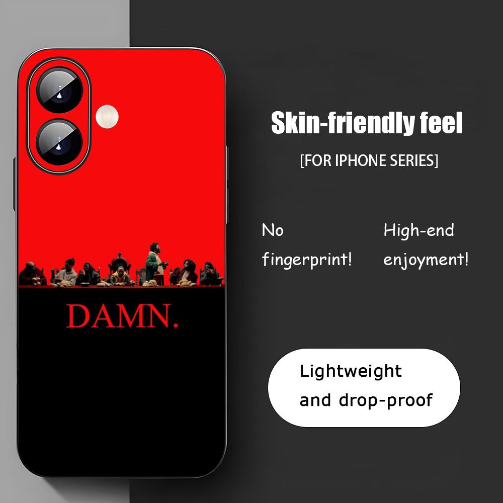 Cool KendriCK Damn LamarES Phone Case For iPhone 17 16 15 14 13 12 11 X XR XS 8 Plus Mini Pro Max Soft black Shockproof Cover