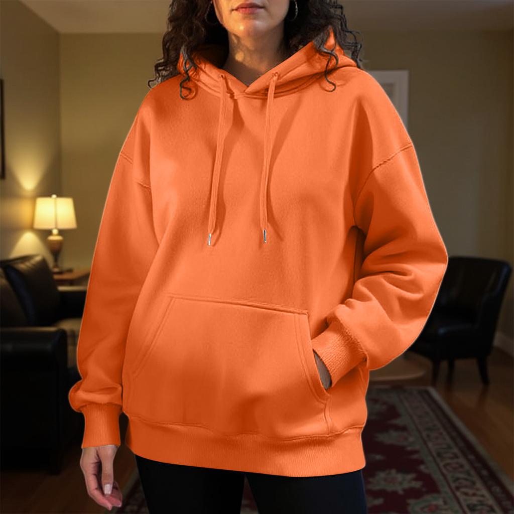 Women's Fashion Solid Color Casual Long Sleeve Hoodie