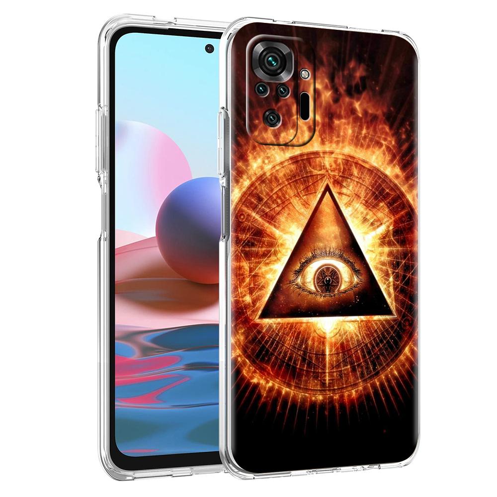 Pyramid Illuminati eye Transparent Phone Case for Redmi 13C 12C 10C Note 13 12 11 11T K40 Gaming Plus Pro 4G 5G Soft Cover Shell