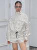 Women’s Polka Dot Long Sleeve Cardigan and Shorts Set 2025 Spring Summer Two-Piece Outfit Casual Slim Fit