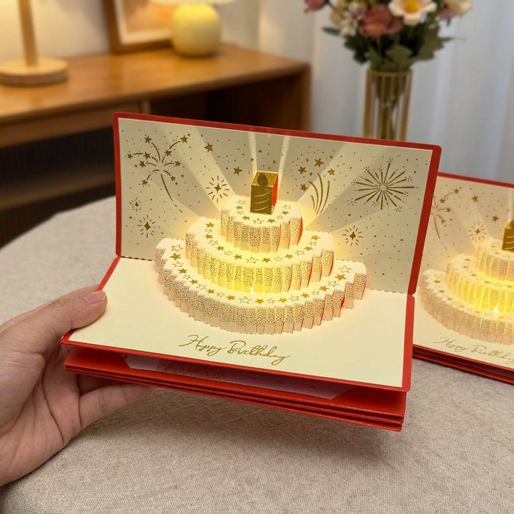 Folding Birthday Red Envelope 6 Card Slots Lucky Money Envelope Gift Giving