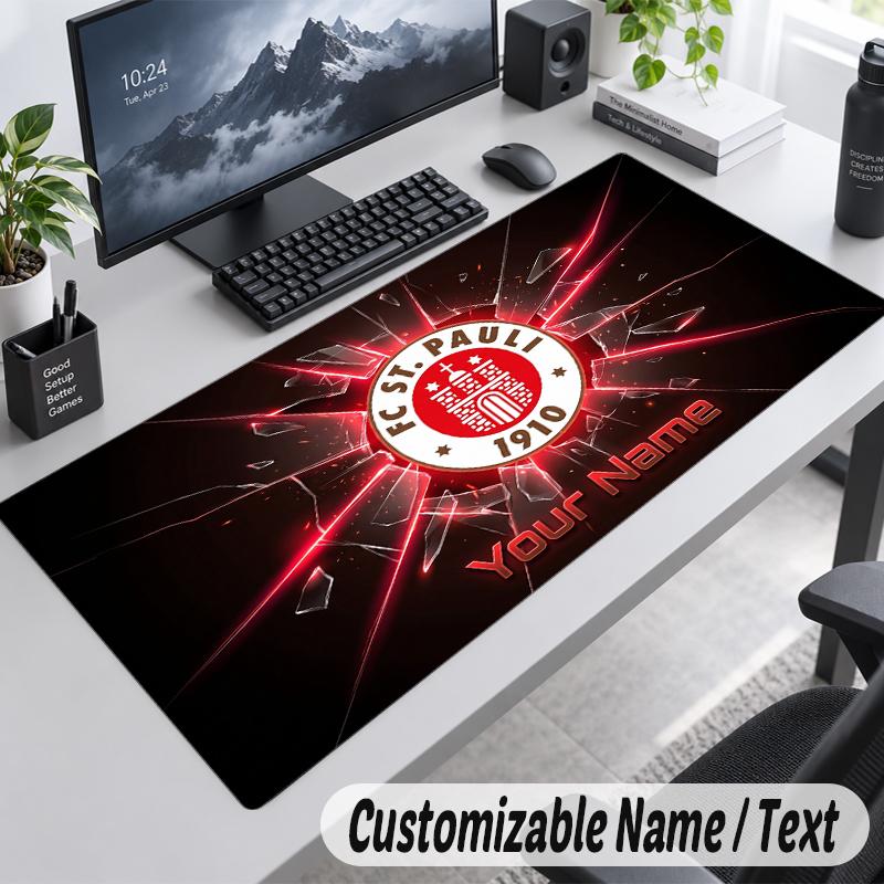 Custom Name Text Mouse Pad FC St. Pauli Personalized Desk Pad For Work And Gaming