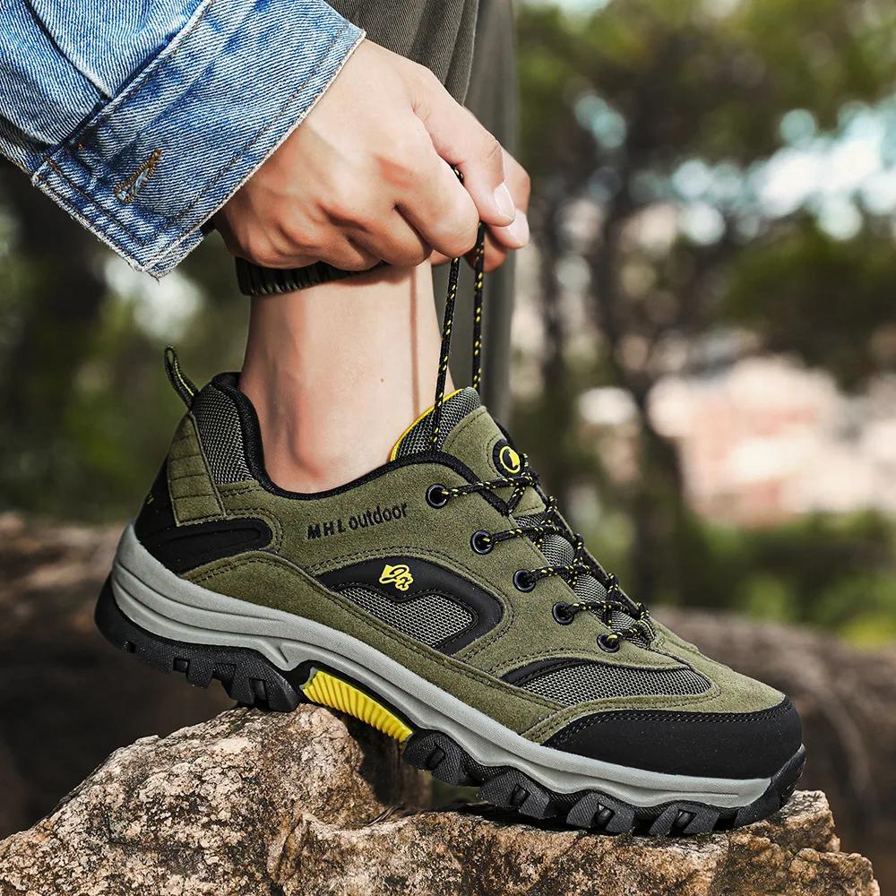 Весенне-осенняя походная обувь, мужские уличные зимние мужские ботинки, водонепроницаемые треккинговые горные ботинки, кроссовки, мужская обувь, большой размер 36-47