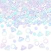 Whaline 300Pcs Hanukkah Table Confetti Menorah Star Dreidel Shaped Glitter Confetti Blue Gold Silver Table Centerpiece For Chanukah Party Decoration