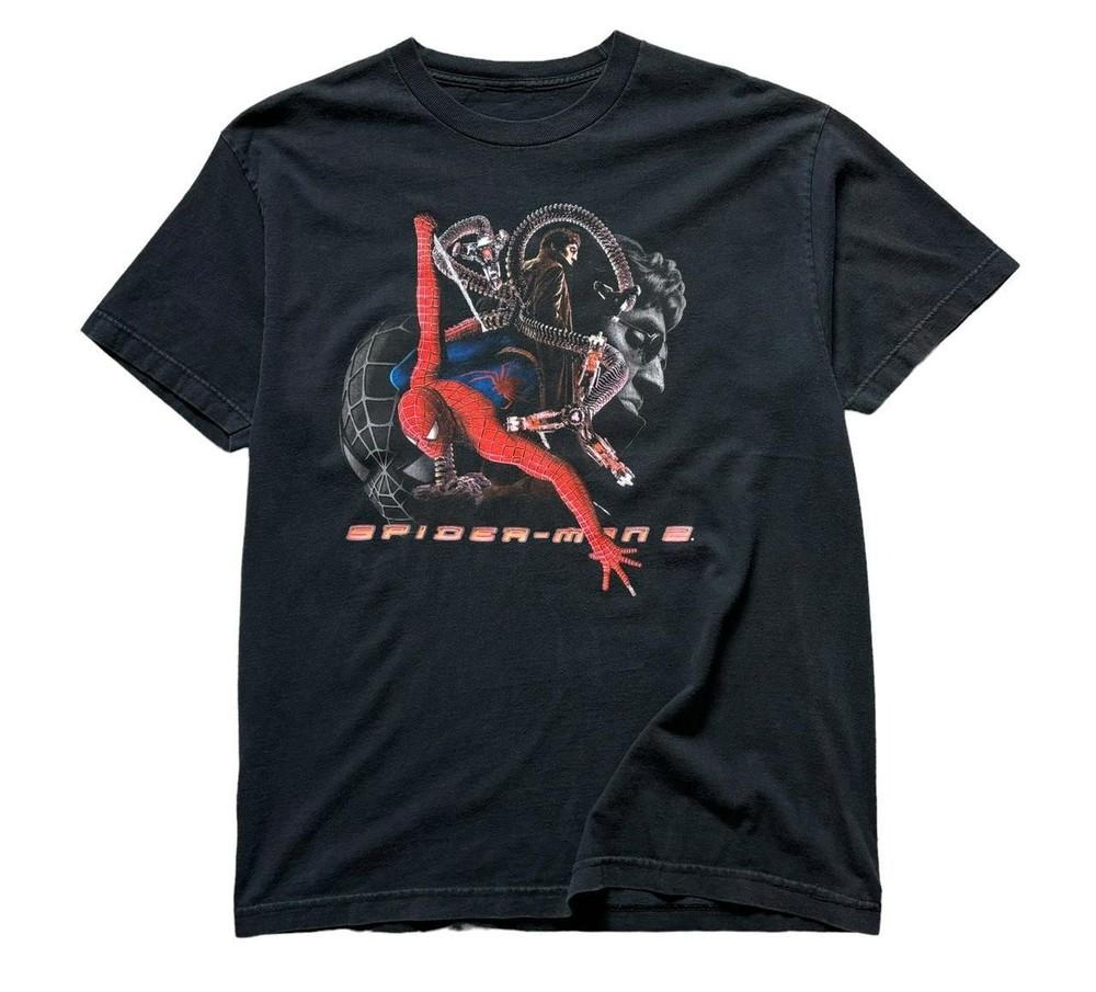 Футболка Человек-паук 2 Размеры S-5XL Черная 2004 Промо-футболка к фильму Marvel Комикс Y2K Унисекс