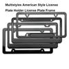 Алюминиевый сплав Держатель номерного знака Американский стиль Черная рамка для номерного знака 2 отверстия/4 отверстия Разные стили
