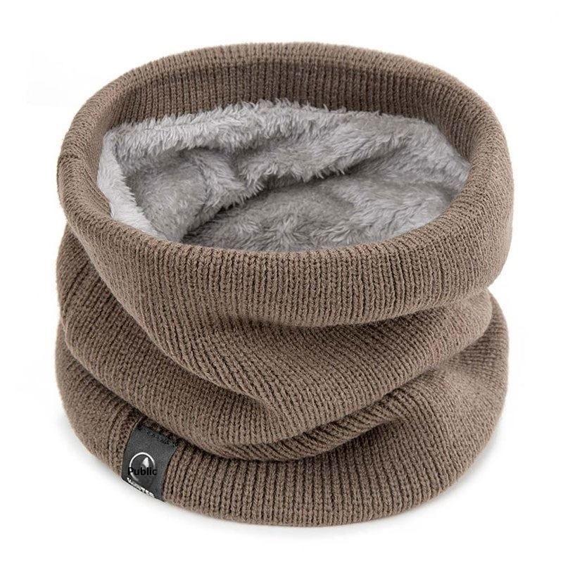 1PC Warm Knitted Scarf Thickened Plush Windproof Winter Neck Gaiter Cold Weather Outdoor Sport Ski Running Men Women Tube Scarf