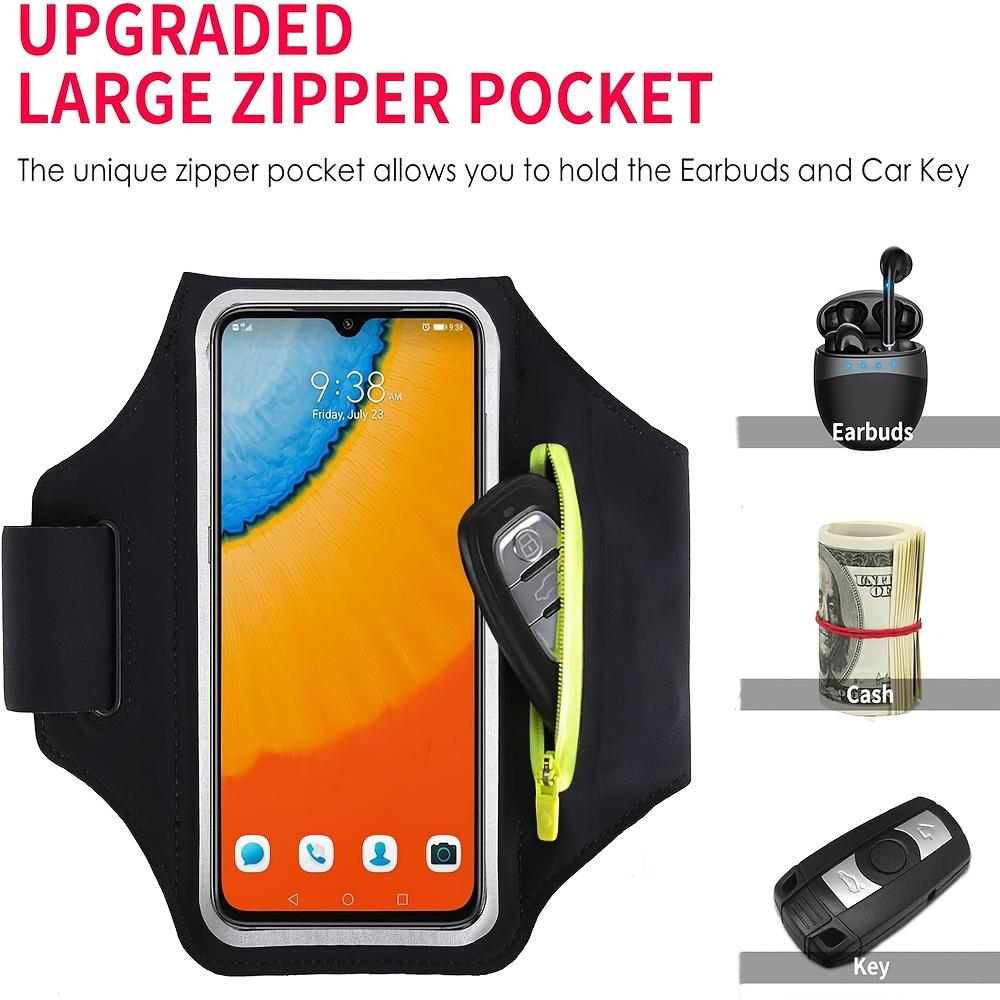 Waterproof Running Arm Bag Sport Armbands For Phone,Up to 6.7 inch Mobile Phone Ultra Light Arm Bag With AirPods Zipper Pocket 6