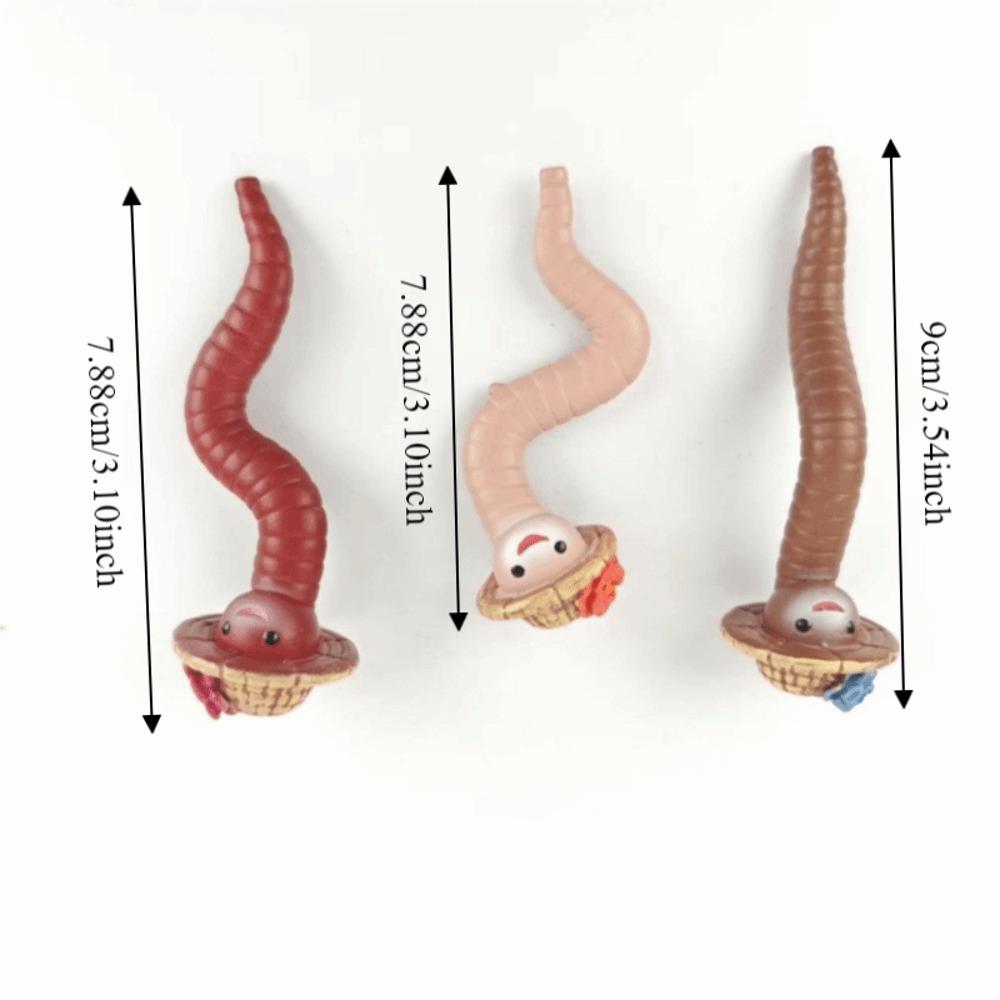 3PCS/SET Realistic Earthworm Flowerpot Decoration Resin Earthworm Ornaments Indoor Plants