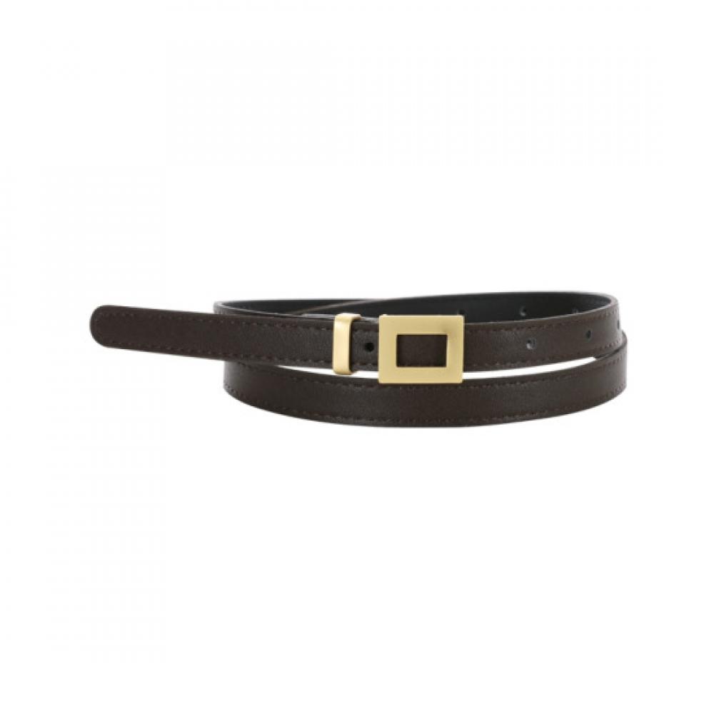Shop Women Premium Gold Square Ring Slim Belt Brown Tu Wbt 0749